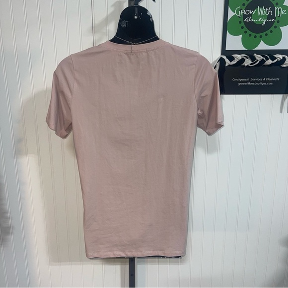 Michelle Mae Pink V-Neck Short Sleeve Tee XL - Picture 4 of 5